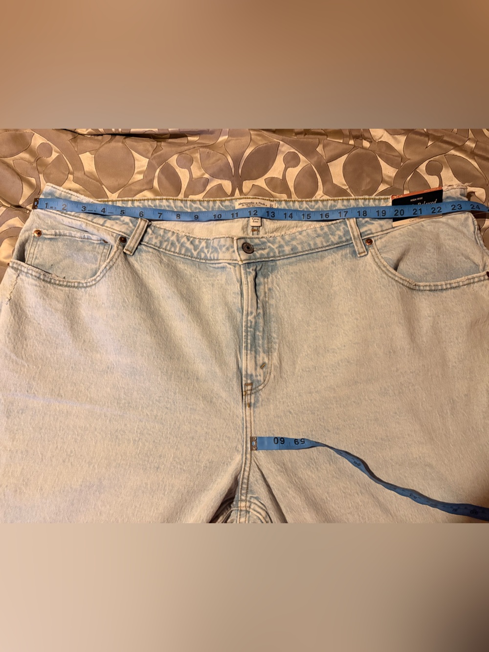 NWT 24w Tall Abercrombie & Fitch Light Blue High-Rise Straight Jeans curve love - Picture 13 of 14
